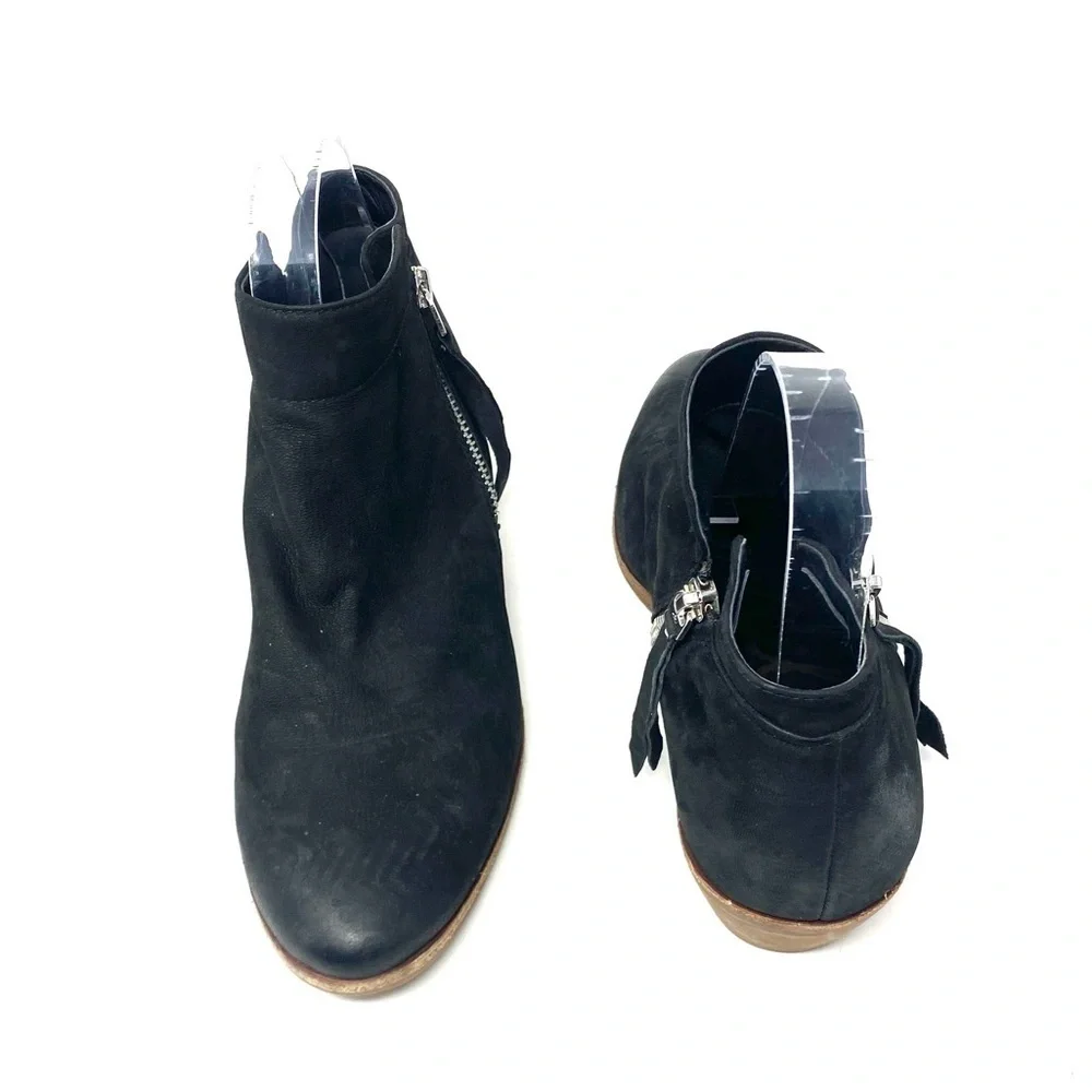 Sam Edelman Black Suede Ankle Boots • Coastal Cowgirl • Model Off Duty •Size 8.5